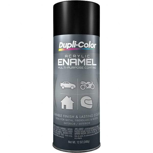 Dupli-Color - Black, Semi Gloss, Acrylic Enamel Spray Paint - 12 to 14 Sq Ft per Can, 12 oz Container - Americas Tooling