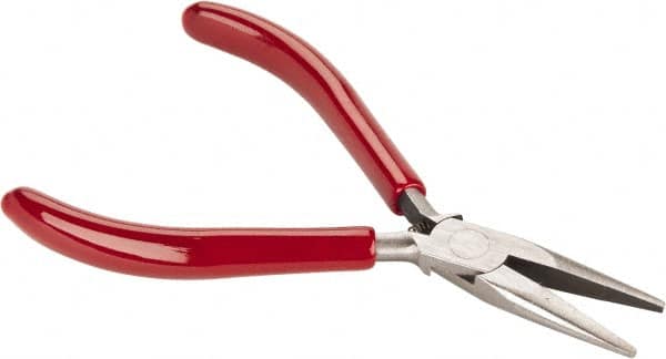 Proto - 5" OAL, 1-3/16" Jaw Length x 7/16" Jaw Width, Long Nose Needle Nose Pliers - Serrated Jaw, Plastisol Handles - Americas Tooling