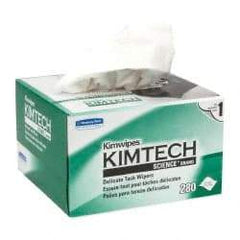 Kimtech - Dry Clean Room/Lab/Critical Task Wipes - Pop-Up, 8-3/8" x 4-3/8" Sheet Size, White - Americas Tooling