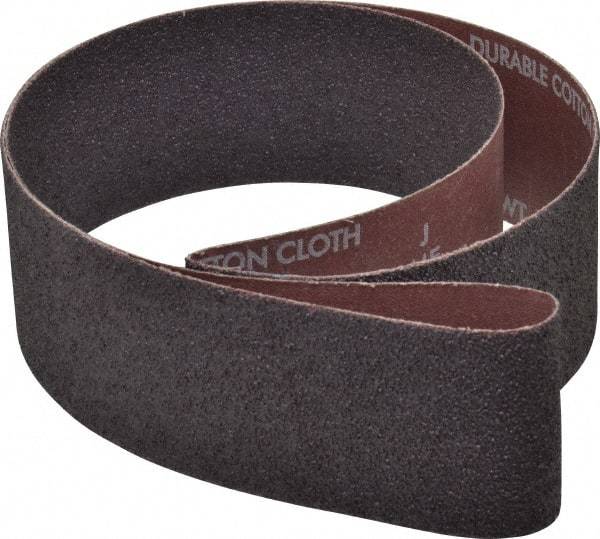 Norton - 2-1/2" Wide x 48" OAL, 36 Grit, Aluminum Oxide Abrasive Belt - Aluminum Oxide, Very Coarse, Coated, X Weighted Cloth Backing, Series R228 - Americas Tooling