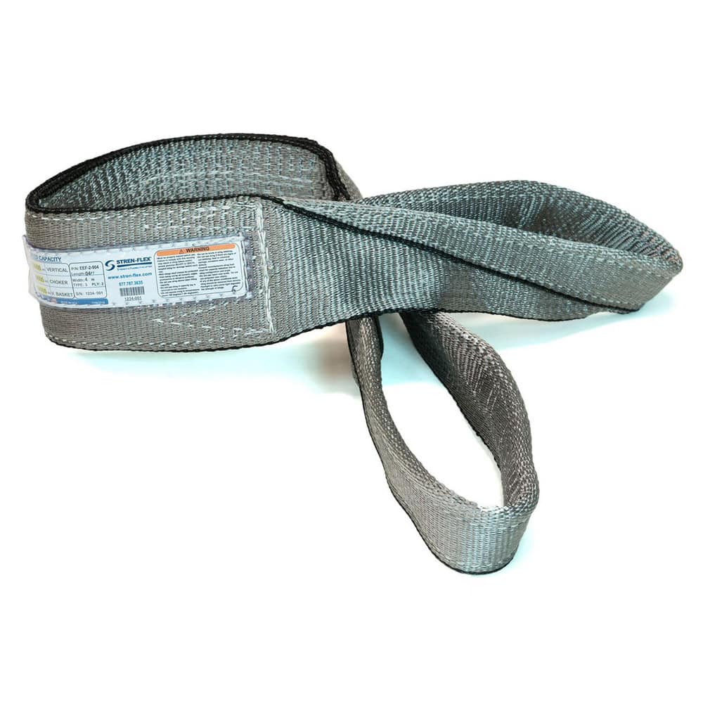 Slings & Tiedowns (Load-Rated); Sling Type: Eye & Eye; Length (Feet): 8; Vertical Capacity (Lb.): 8900; Choker Capacity (Lb.): 7200; Width (Inch): 3; Basket Capacity (Lb.): 17800; Eye Type: Twisted Eye; Sling Material: Polyester; Sling Width: 3 in; Eye Le