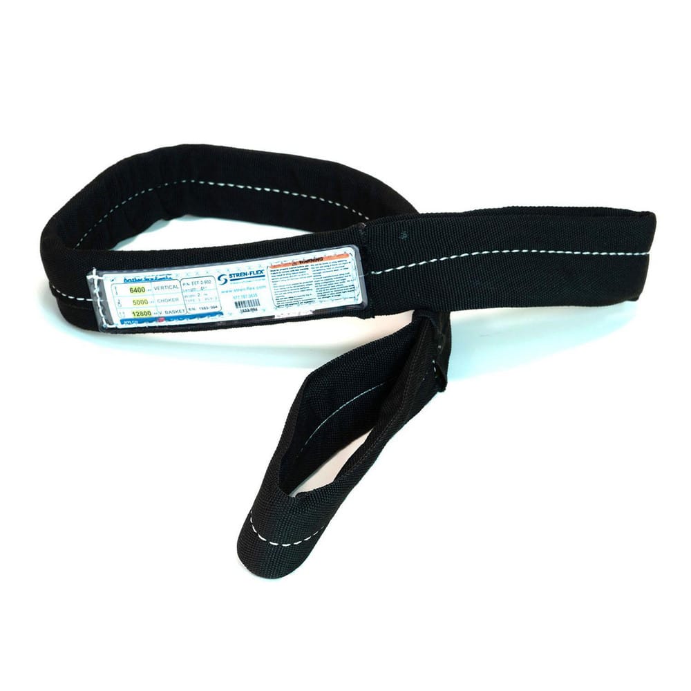 Slings & Tiedowns (Load-Rated); Sling Type: Eye & Eye; Length (Feet): 4; Vertical Capacity (Lb.): 3200; Choker Capacity (Lb.): 2500; Width (Inch): 2; Basket Capacity (Lb.): 6400; Eye Type: Flat Eye; Sling Material: Nylon; Sling Width: 2 in; Eye Length: 10