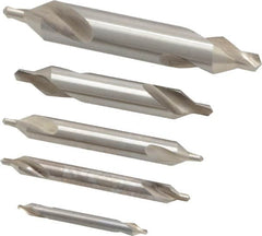 Keo - 5 Piece, #1 to 5, Plain Edge, High Speed Steel Combo Drill & Countersink Set - 60° Incl Angle - Americas Tooling