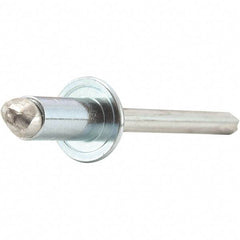 STANLEY Engineered Fastening - Size 5 Dome Head Stainless Steel Open End Blind Rivet - Stainless Steel Mandrel, 0.063" to 1/8" Grip, 5/32" Head Diam, 0.16" to 0.164" Hole Diam, 0.097" Body Diam - Americas Tooling