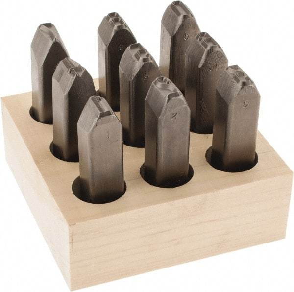 C.H. Hanson - 9 Piece, 5/8" Character Steel Stamp Set - Figures, Heavy Duty - Americas Tooling