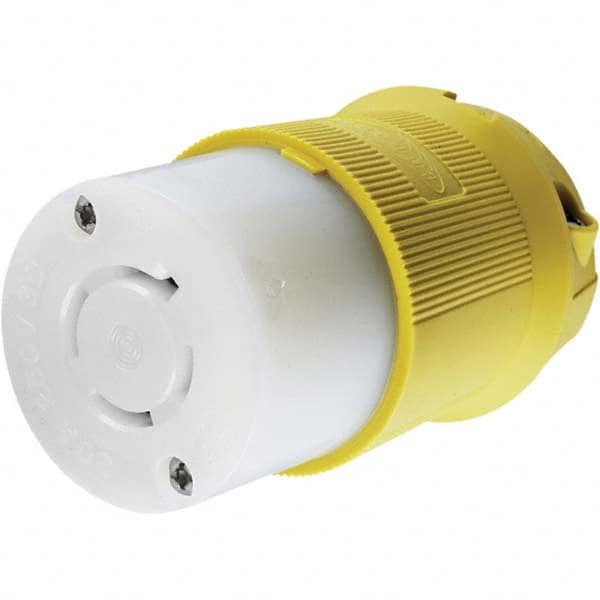 Locking Inlet: Plug, Marine, L16-20P, 480V, Yellow Grounding, 20A, Nylon, 3 Poles, 4 Wire