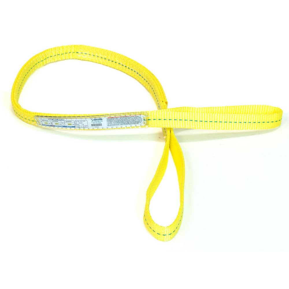 Slings & Tiedowns (Load-Rated); Sling Type: Eye & Eye; Length (Feet): 12; Vertical Capacity (Lb.): 3200; Choker Capacity (Lb.): 2500; Width (Inch): 1; Basket Capacity (Lb.): 6400; Eye Type: Flat Eye; Sling Material: Polyester; Sling Width: 1 in; Eye Lengt