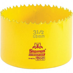 Starrett - 3-1/2" Diam, 2" Cutting Depth, Hole Saw - High Speed Steel Saw, Toothed Edge - Americas Tooling