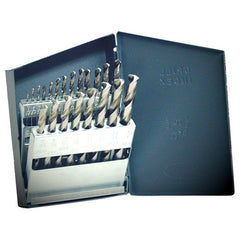 ‎1/16-3/8 RHS / RHC HSS 118 Degree Radial Point General Purpose Jobber Lengh Drill Set - Bright - Exact Industrial Supply