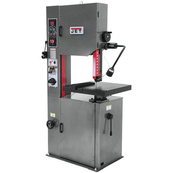 Jet - 15-1/2 Inch Throat Capacity, Variable Speed Pulley Vertical Bandsaw - 82 to 330 (Low), 985 to 3950 (High) SFPM, 2 HP, Three Phase - Americas Tooling