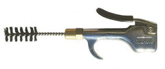 Coilhose Pneumatics - 150 Max psi Brush Tip Thumb Lever Blow Gun - 1/4 NPT, 4-1/2" Tube Length, Zinc Body, Brass Tip, Steel Brush - Americas Tooling