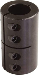 Climax Metal Products - 1/2" Inside x 1-1/8" Outside Diam, One Piece Split Clamping Collar - 1-3/4" Long - Americas Tooling