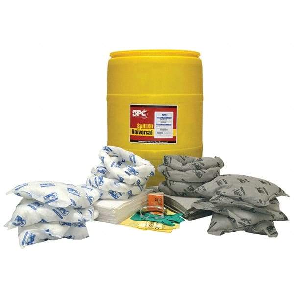 Brady SPC Sorbents - 38 Gal Capacity Oil Only & Universal Spill Kit - 55 Gal Polyethylene Drum - Americas Tooling