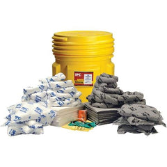 Brady SPC Sorbents - 77 Gal Capacity Oil Only & Universal Spill Kit - 95 Gal Polyethylene Drum - Americas Tooling