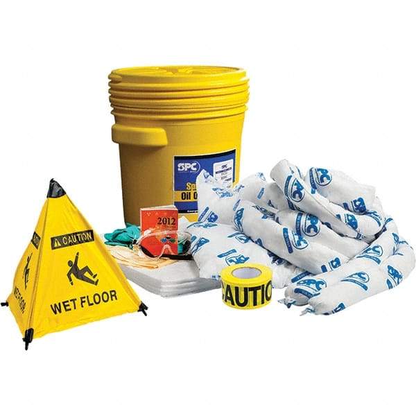 Brady SPC Sorbents - 17 Gal Capacity Oil Only Spill Kit - 20 Gal Polyethylene Drum - Americas Tooling