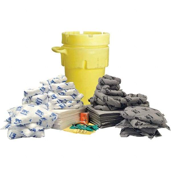 Brady SPC Sorbents - 77 Gal Capacity Oil Only & Universal Spill Kit - 95 Gal Polyethylene Drum - Americas Tooling