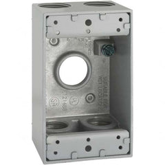 Hubbell-Raco - 4.57 x 2.816 x 2.148" Aluminum Rectangular Weather Resistant Outlet Box - Americas Tooling