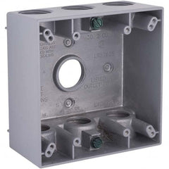 Hubbell-Raco - 4-1/2 x 4-1/2 x 2-1/4" Aluminum Square Weather Resistant Outlet Box - Americas Tooling