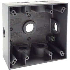 Hubbell-Raco - 4-1/2 x 4-1/2 x 2-1/4" Aluminum Square Weather Resistant Outlet Box - Americas Tooling