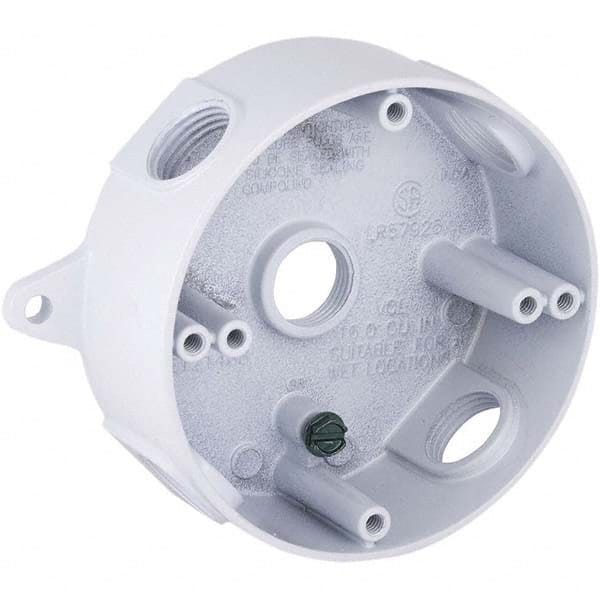 Hubbell-Raco - 5-1/4 x 4.203 x 1-5/8" Aluminum Round Weather Resistant Outlet Box - Americas Tooling