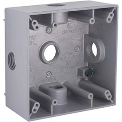 Hubbell-Raco - 4-1/2 x 4-1/2 x 2-1/4" Aluminum Square Weather Resistant Outlet Box - Americas Tooling