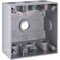 Hubbell-Raco - 4-1/2 x 4-1/2 x 2-1/4" Aluminum Square Weather Resistant Outlet Box - Americas Tooling