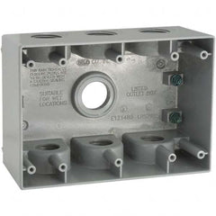 Hubbell-Raco - 4-1/2 x 6-3/8 x 2.781" Aluminum Rectangular Weather Resistant Outlet Box - Americas Tooling