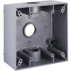 Hubbell-Raco - 4-1/2 x 4-1/2 x 2-1/4" Aluminum Square Weather Resistant Outlet Box - Americas Tooling