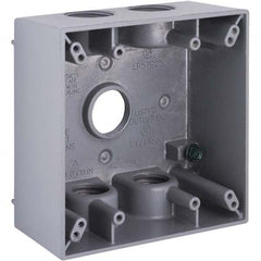 Hubbell-Raco - 4-1/2 x 4-1/2 x 2-1/4" Aluminum Square Weather Resistant Outlet Box - Americas Tooling