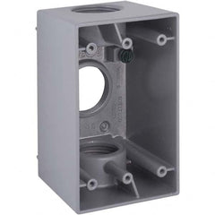 Hubbell-Raco - 4.57 x 2.811 x 2.807" Aluminum Rectangular Weather Resistant Outlet Box - Americas Tooling