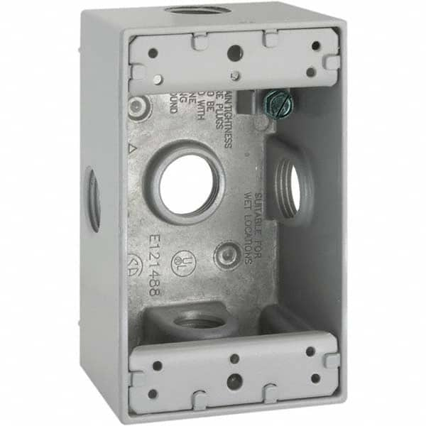 Hubbell-Raco - 4.57 x 2.816 x 2.148" Aluminum Rectangular Weather Resistant Outlet Box - Americas Tooling