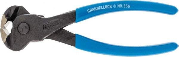 Channellock - 6" OAL, End Cutting Pliers - 11/32" Jaw Length x 1-3/8" Jaw Width, Plastic Dipped Handle - Americas Tooling