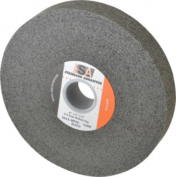 Standard Abrasives - 6" Diam, 1" Center Hole, Fine Grade, Silicon Carbide Deburring Wheel - Exact Industrial Supply