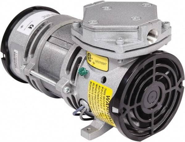 Gast - Diaphragm-Type Vacuum Pumps Horsepower: 1/8 Cubic Feet per Minute: 0.70 - Americas Tooling