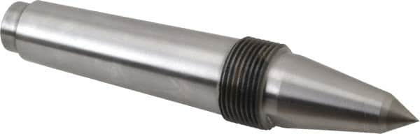 Riten - 5/8" Head Diam, Carbide-Tipped Steel Long Point Solid Dead Center - 4MT Morse Taper, 5/8" Point Diam, 2-9/32" Point Length, 3-3/32" OAL - Americas Tooling