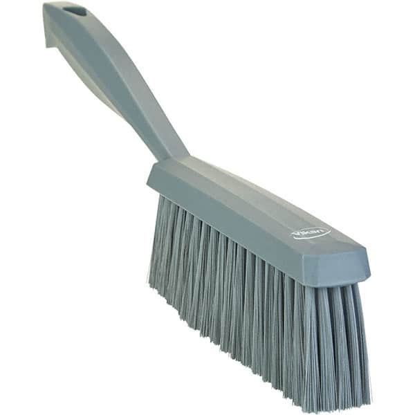 Vikan - 14" OAL, Polyester Staple Set Bench Brush - 2" Bristle Length, 6-3/8" Long Head, Straight Polypropylene Handle, Gray - Americas Tooling