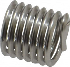 Recoil - 3/8-16 UNC, 0.562" OAL, Free Running Helical Insert - 7-1/4 Free Coils, Tanged, Stainless Steel, Bright Finish, 1-1/2D Insert Length - Americas Tooling