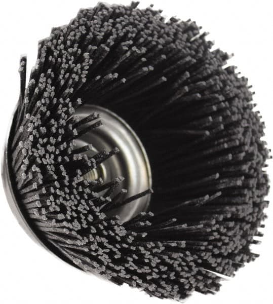 Osborn - 4" Diam, 5/8-11 Threaded Arbor, Silicon Carbide Fill Cup Brush - Silicon Carbide Abrasive Material, 1-1/2" Trim Length, 6,000 Max RPM - Americas Tooling