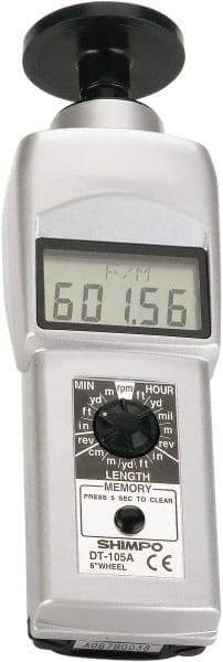 Lenox - Contact Tachometer - 7 Inch Long x 2.4 Inch Wide x 1.8 Inch Meter Thick, 0.1 to 25,000 RPM Measurement - Americas Tooling