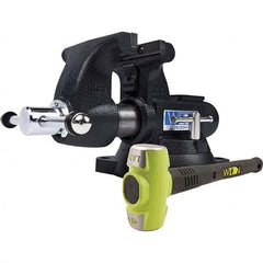 Wilton - 5-1/2" Jaw Width x 5" Jaw Opening, 3-3/4" Throat Depth, Bench & Pipe Combination Vise - Americas Tooling