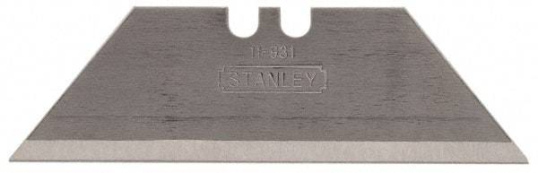 Stanley - 100 Piece Carbon Steel Utility Knife Blade - 2-7/16" OAL, 0.035" Blade Thickness - Americas Tooling