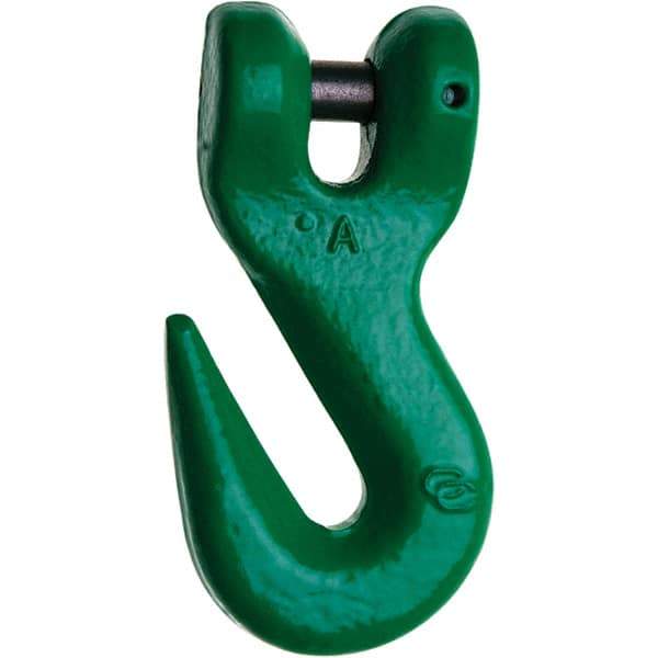 Campbell - 1/2" Chain Diam, 100 Chain Grade Clevis Hook - 15,000 Lb Capacity, 9/16" ID, 5/8" Pin Diam, 21/32" Hook Throat, 6-15/32" OAL, 3-1/2" Hook Width - Americas Tooling