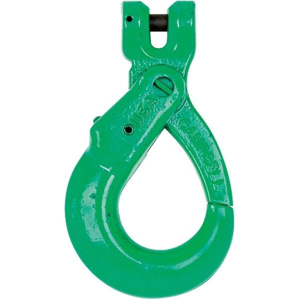 Campbell - 3/8" Chain Diam, 100 Chain Grade Clevis Hook - 8,800 Lb Capacity, 7/16" ID, 1/2" Pin Diam, 1-7/8" Hook Throat, 5-5/32" OAL, 1-1/8" Hook Width - Americas Tooling