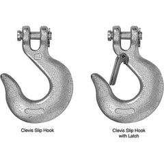 Campbell - 5/16" Chain Diam, 43 Chain Grade Clevis Hook - 3,900 Lb Capacity, 1/2" ID, 7/16" Pin Diam, 1" Hook Throat, 4-7/8" OAL, 3-1/8" Hook Width - Americas Tooling