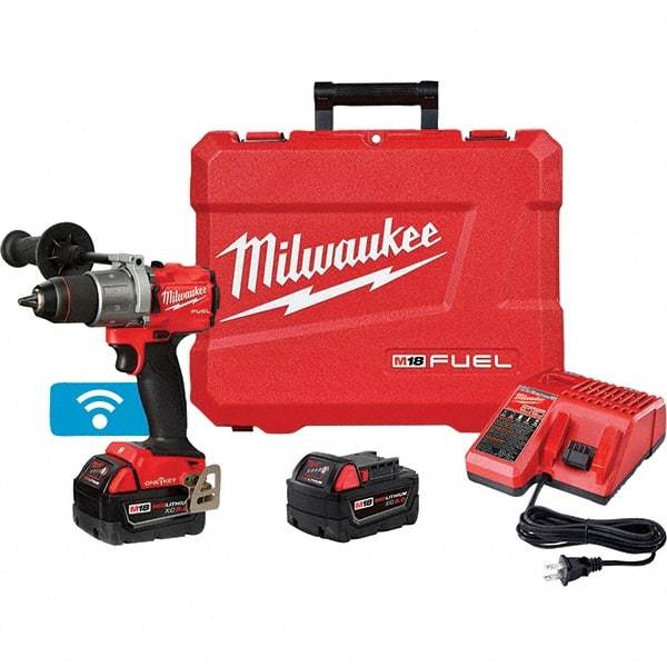 Milwaukee Tool - 18 Volt 1/2" Chuck Pistol Grip Handle Cordless Drill - 0-2000 RPM, Keyless Chuck, Reversible, 2 Lithium-Ion Batteries Included - Americas Tooling