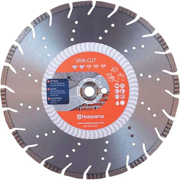 Husqvarna - 4" Diam, 5/8 & 7/8" Arbor Hole Diam, Continuous Edge Tooth Wet & Dry Cut Saw Blade - Diamond-Tipped, Fast Cutting Action, Standard Round Arbor - Americas Tooling