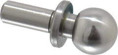 Jergens - 3/8" Ball Diam, 3/16" Shank Diam, Steel Inspection Tooling Ball - Slip-Fit Shank, 3/4" Ball Center to Shank Bottom, 0.3" Ball Center to Shoulder Bottom, with Shoulder - Americas Tooling