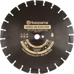 Husqvarna - 20" Diam, 1" Arbor Hole Diam, Continuous Edge Tooth Wet & Dry Cut Saw Blade - Diamond-Tipped, General Purpose Action, Standard Round Arbor - Americas Tooling