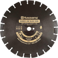 Husqvarna - 24" Diam, 1" Arbor Hole Diam, Continuous Edge Tooth Wet & Dry Cut Saw Blade - Diamond-Tipped, General Purpose Action, Standard Round Arbor - Americas Tooling