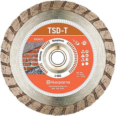 Husqvarna - 10" Diam, 5/8 & 7/8" Arbor Hole Diam, Continuous Edge Tooth Wet & Dry Cut Saw Blade - Diamond-Tipped, Fast Cutting & Smooth Action, Standard Round Arbor - Americas Tooling